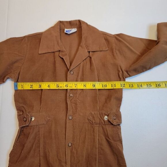 Dotty Dan Vintage Brown Corduroy Mechanic Utility Style Jumpsuit Coveralls - Picture 10 of 14